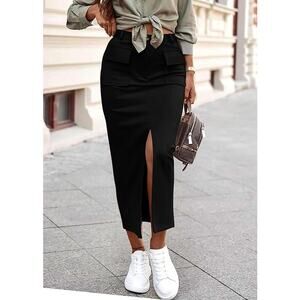 NEW Black Mid Length Pencil Skirt